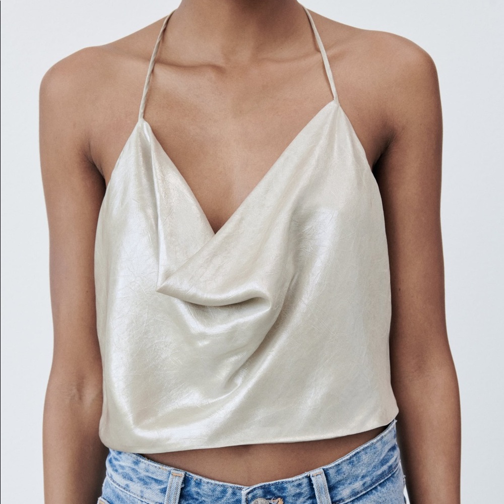 NWT ZARA Cowl Neck Top - Picture 2 of 8